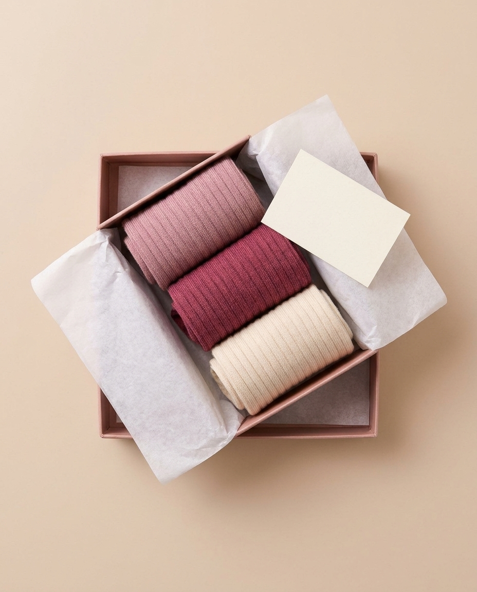 The HugStep Gift Box with three pairs and a note card