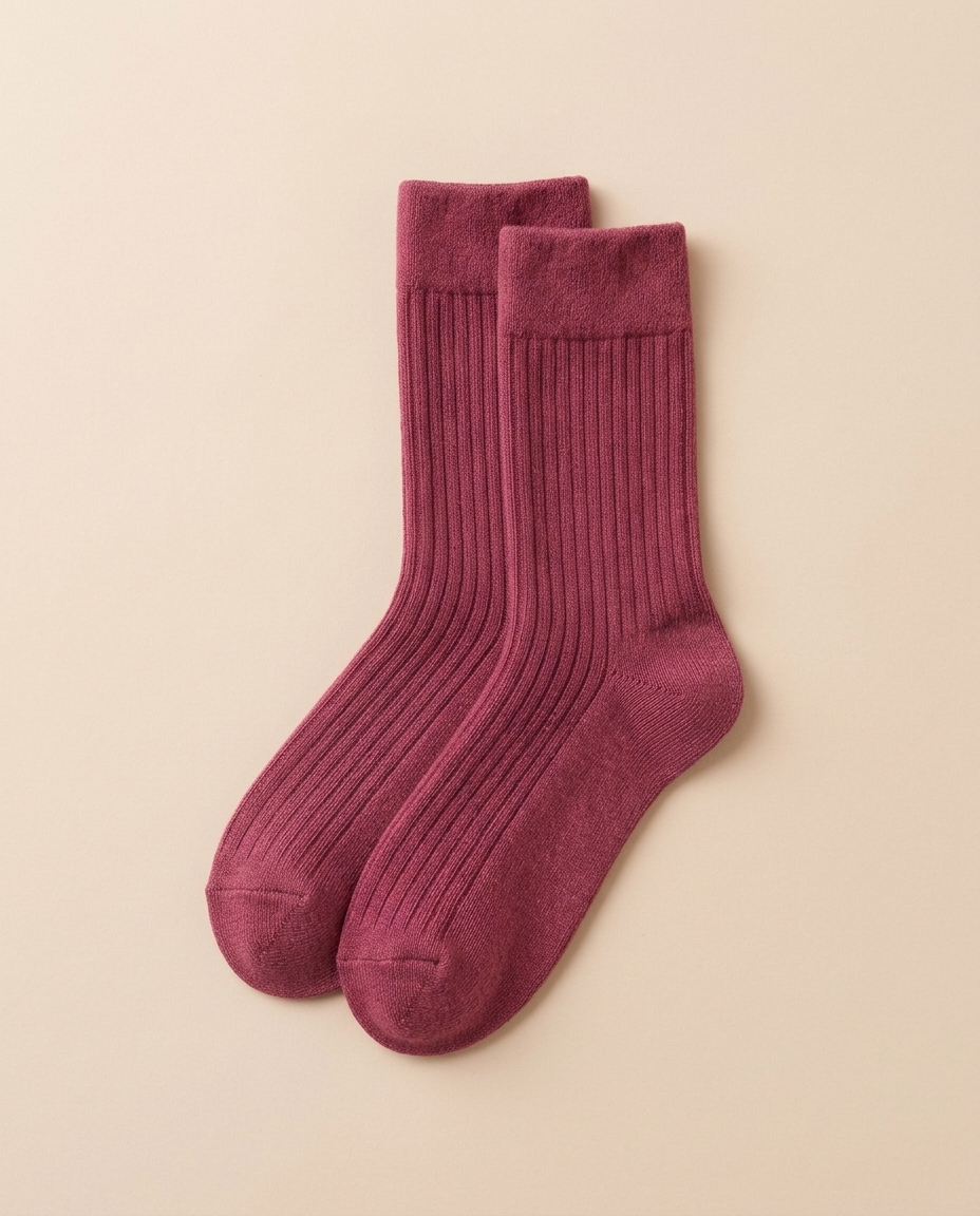 One pair of raspberry HugStep socks
