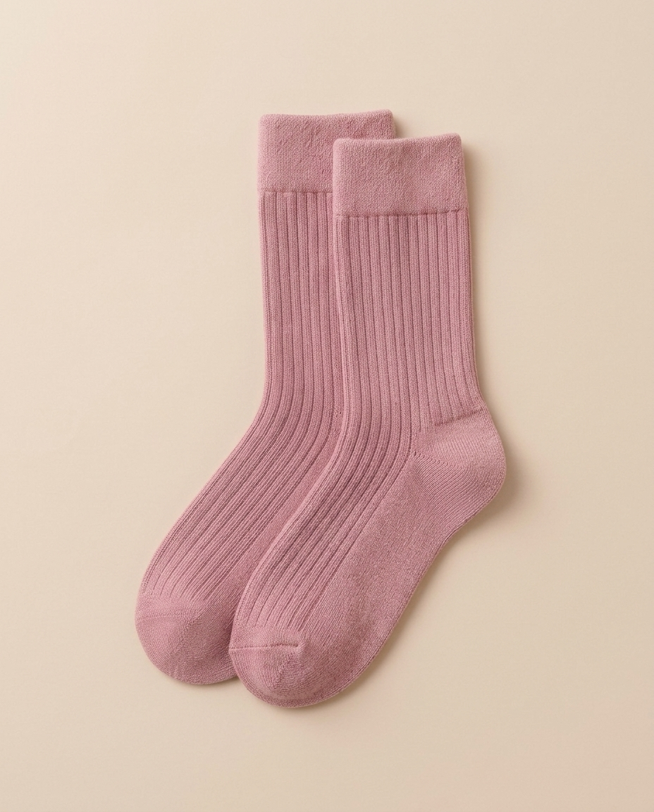 One pair of dusty rose HugStep socks