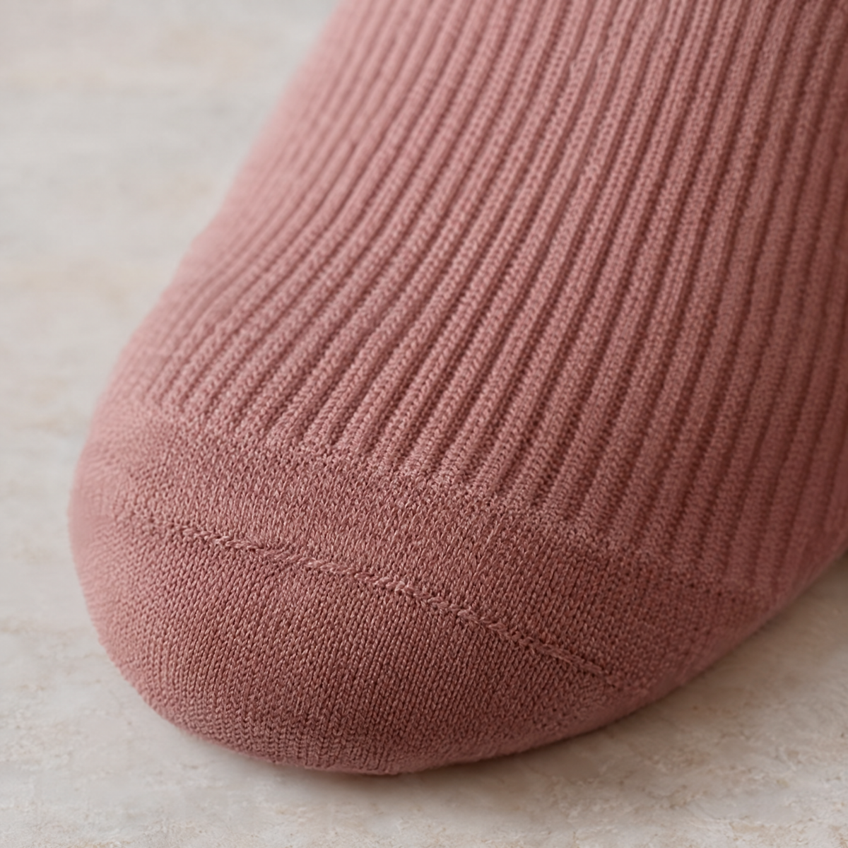 Close-up of a seamless sock toe